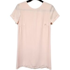 Lulu's soft peach Shift Mini Dress Crew Neck Cap Sleeve